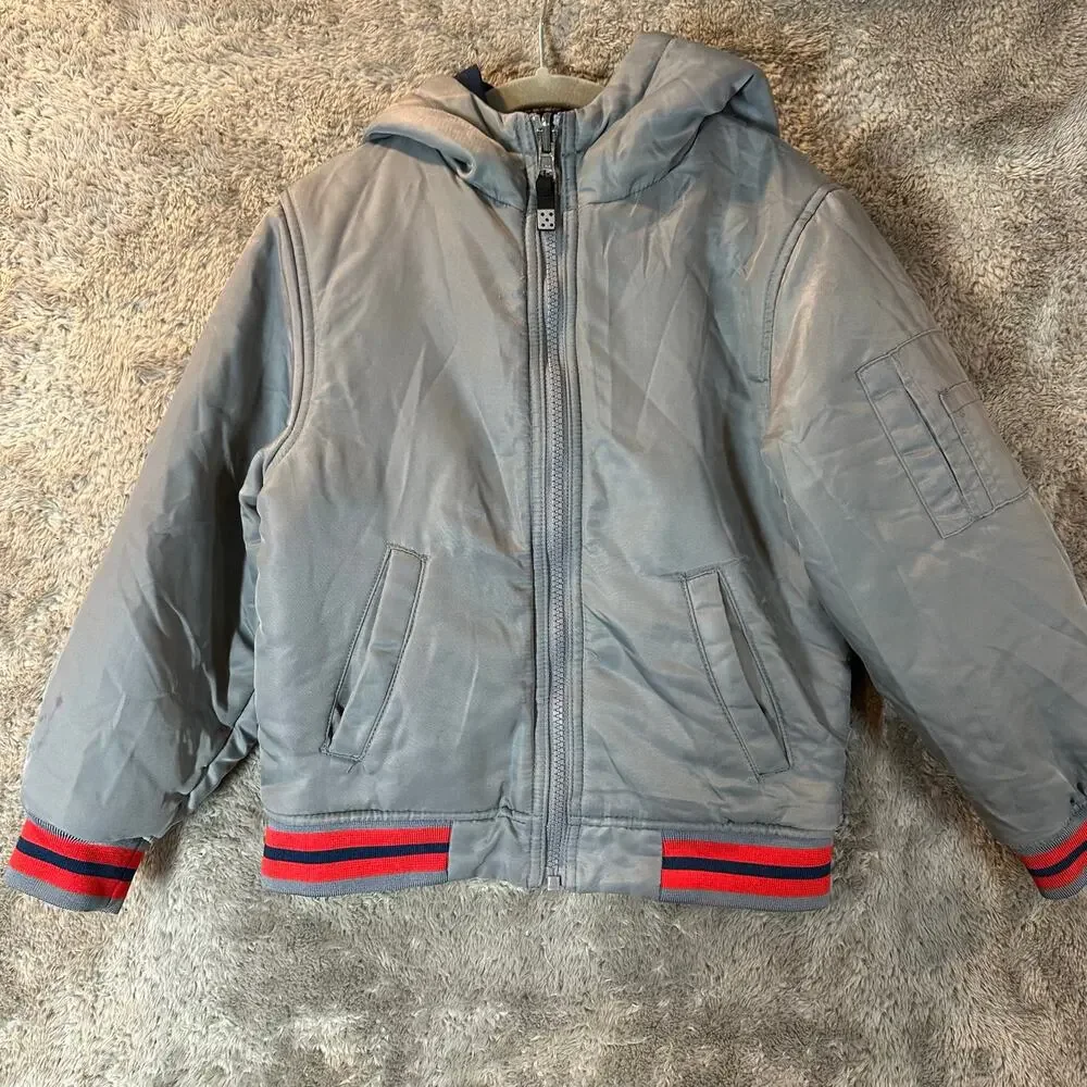 Reversible Insulated Rain Jacket Hoodie Sporty Boys XS 4 5 4T 5T Wonder Nation